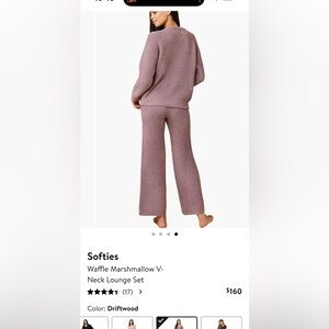 Softies Waffle Knit Lounge Set in Mauve